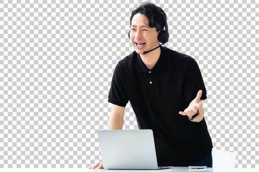 男性セミナー講師 背景透過PSD 男性,人物,講師の写真素材