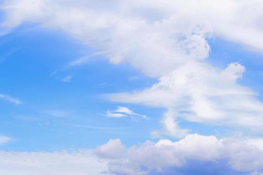 青空と雲 空,青空,秋の写真素材