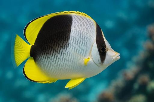 クラカケチョウチョウウオ・熱帯魚・海水魚 クラカケチョウチョウウオ・熱帯魚・海水魚の写真