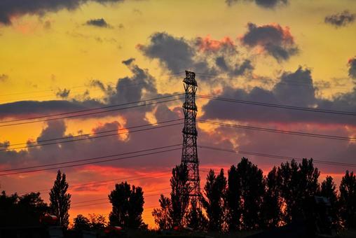 夕焼け 2025/8/3 夕焼け 2025/8/3 夕焼け,夕暮れ,夕方の写真素材