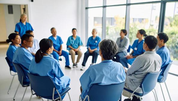 患者が自分の病気の体験談を話す患者会 患者が自分の病気の体験談を話す患者会の写真