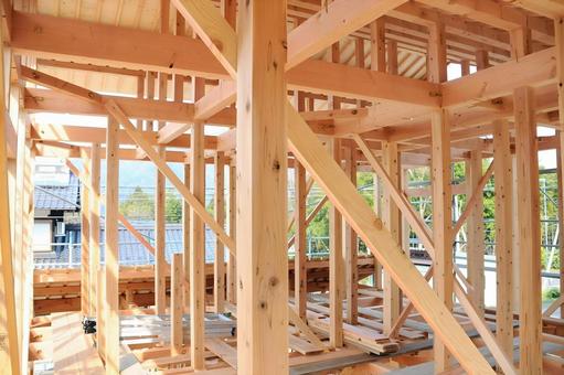 軸組 建築中 軸組 建築中 木材,住宅,木造の写真素材