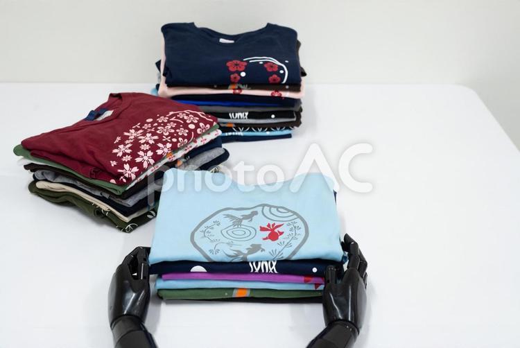 畳んだTシャツのイメージ tシャツ,和柄,生活の写真素材
