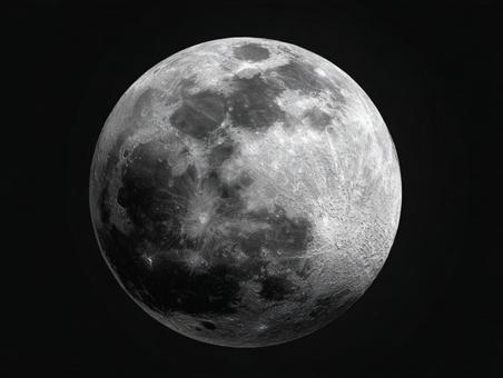漆黒の宇宙に浮かぶリアルな月 漆黒の宇宙に浮かぶリアルな月の写真