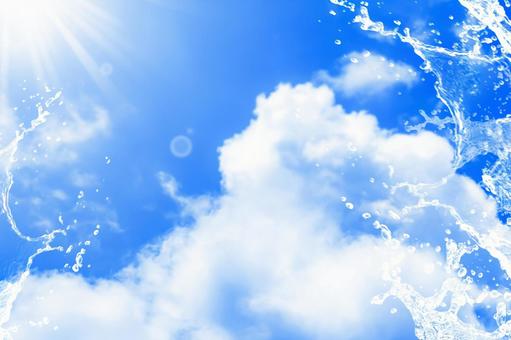 Cumulonimbus clouds in the summer sky with vigorous splashes ・ Free background image ③, l'estate, vuoto, caldo intenso, JPG