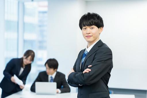 若いビジネスマン ビジネスマン,笑顔,若いの写真素材