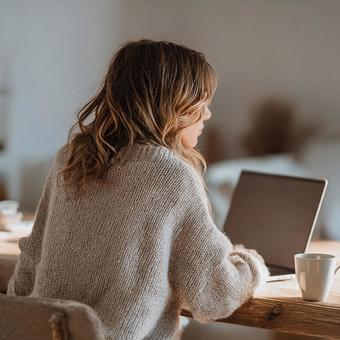 集中して作業するリモートワーカーの写真