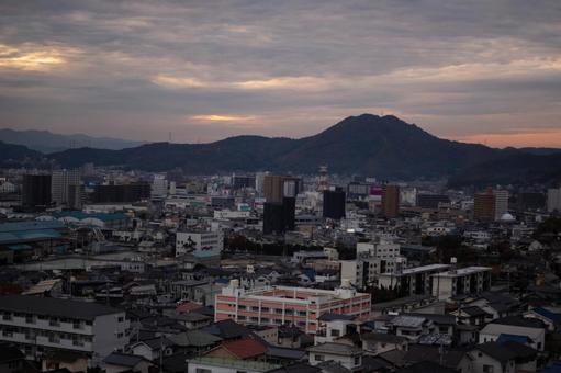 「道の駅 みはら神明の里」からの景色 三原,広島県,三原の街並みの写真素材