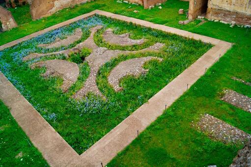 ローマ遺跡の花壇模様 遺跡,花壇,模様の写真素材