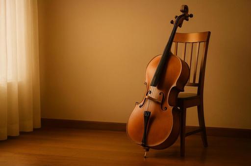 チェロと椅子と光 チェロと椅子と光の写真