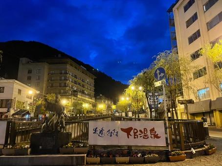 下呂温泉の街並み 下呂温泉の街並み 温泉街,夏,下呂の写真素材