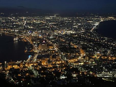 Photo, hakodate, hakodateyama, night view, 