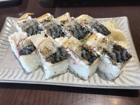 焼き鯖寿司 鯖寿司,押し寿司,サバの写真素材