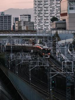 鉄道 鉄道 ビル,駅,jrの写真素材