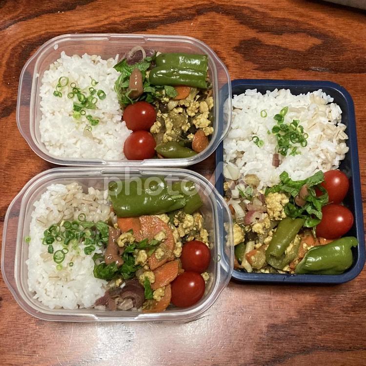梅紫蘇キーマカレー作り置き3日分 キーマカレー,自炊,作り置きの写真素材