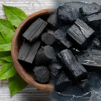 A photo showing purification using charcoal, carbon, water, a splash, JPG