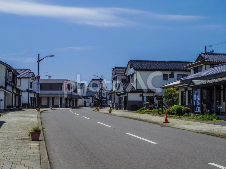【北海道】松前町の街並み 松前町,街並み,城下町の写真素材