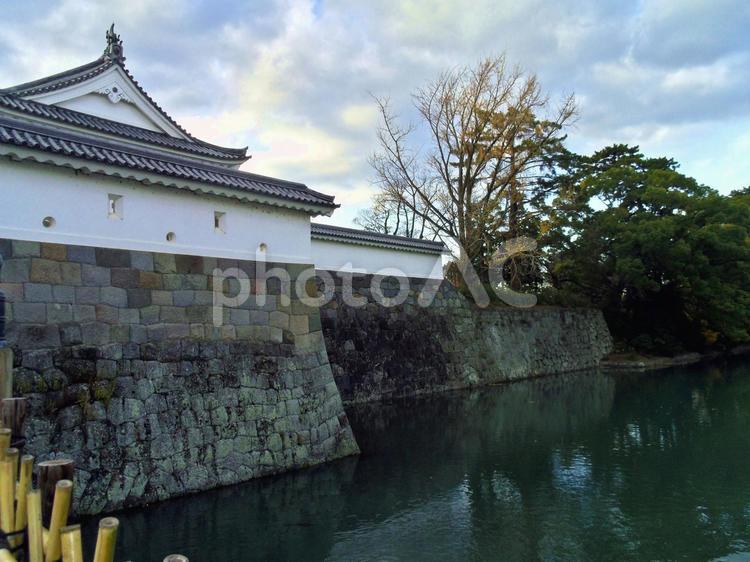 駿府城公園の櫓と堀と石垣の素材 巽櫓,駿府城,駿府城址の写真素材