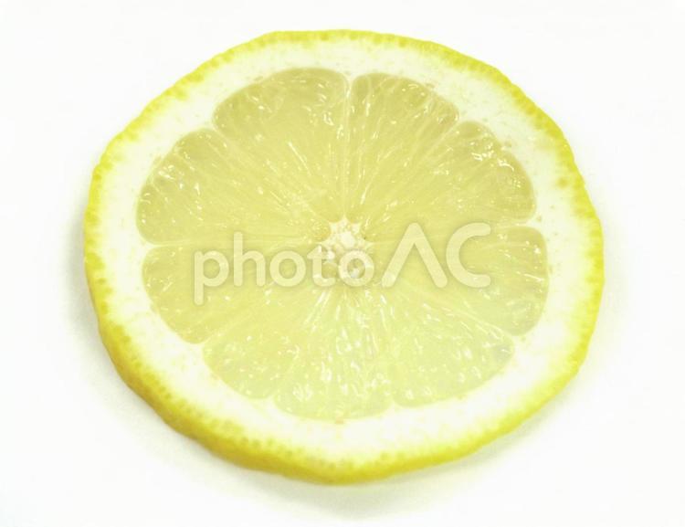 レモンの輪切り（切り抜き済み・クリッピングパスあり) レモン,輪切り,斜め上の写真素材