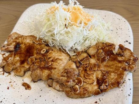 トンテキ ポークソテー,トンテキ,豚ロースの写真素材