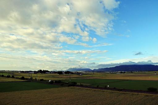 秋の田園風景 秋の田園風景の写真