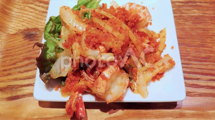 海老の甘辛ソテー、エスニック料理 海老,炒め物,ソテーの写真素材