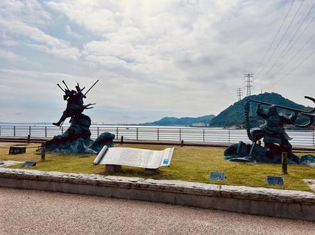 Photo, dannoura, old battlefield, shimonoseki, 