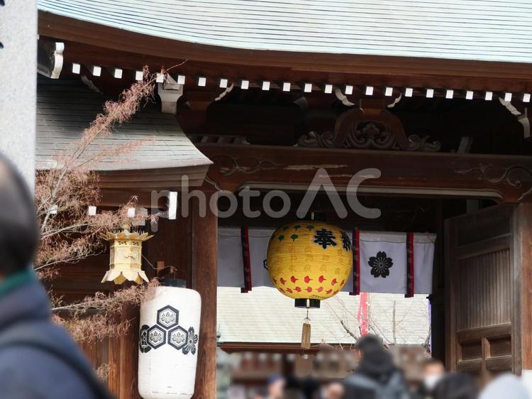 櫛田神社のお正月 櫛田神社,神門,楼門の写真素材