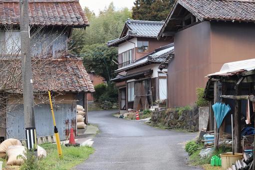 農家の並ぶ坂 農家の並ぶ坂の写真