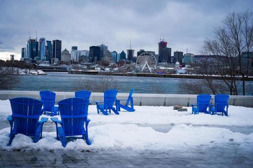 モントリオールの冬の街並み モントリオール,カナダ,冬の写真素材