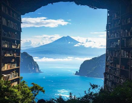本棚のある山 本棚のある山の写真