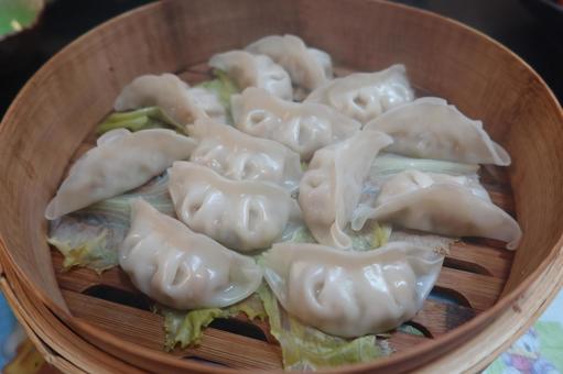 セイロの蒸し餃子 セイロの蒸し餃子の写真