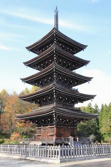 定規如来五重塔 定規如来五重塔 秋,寺,風景の写真素材