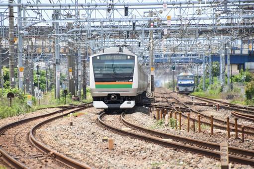 東海道線 鎌倉(電貨)踏切 東海道線 鎌倉(電貨)踏切の写真