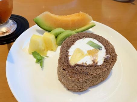 Photo, cafe, a coffee shop, cake set, 