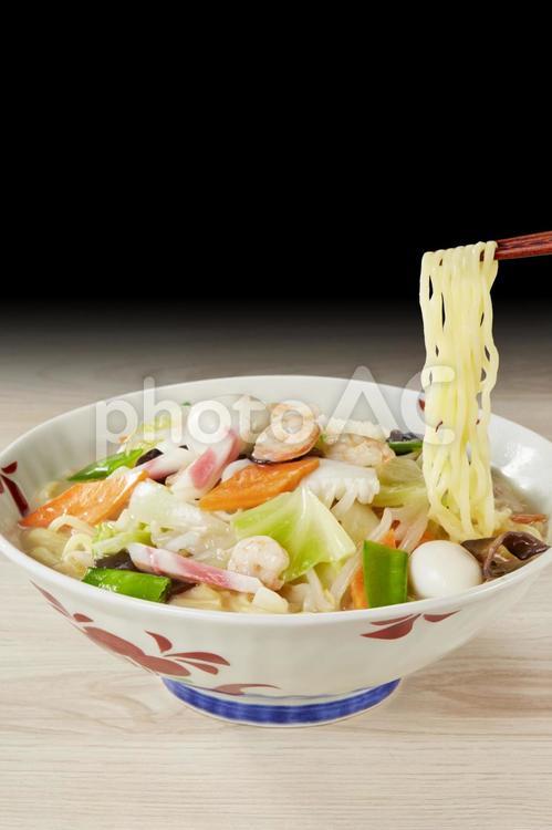 野菜たっぷりちゃんぽん　はしあげ ちゃんぽん,はしあげ,ちゃん麺の写真素材