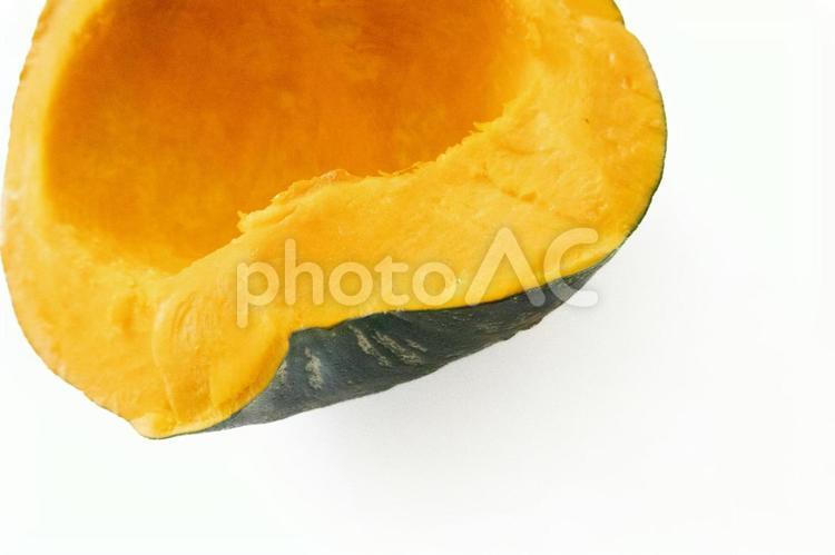 カットされたかぼちゃ　種なし かぼちゃ,野菜,カットの写真素材