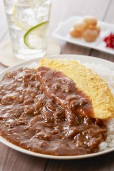 オムレツカレー オムレツカレー オムカレー,カレーライス,オムレツの写真素材