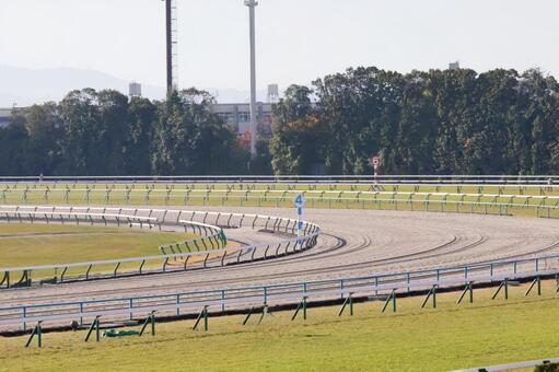 京都競馬場　4コーナー（ダート） 京都競馬場,ダート,4コーナーの写真素材
