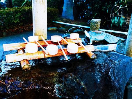 Photo, a shrine, shimizu, purification, 