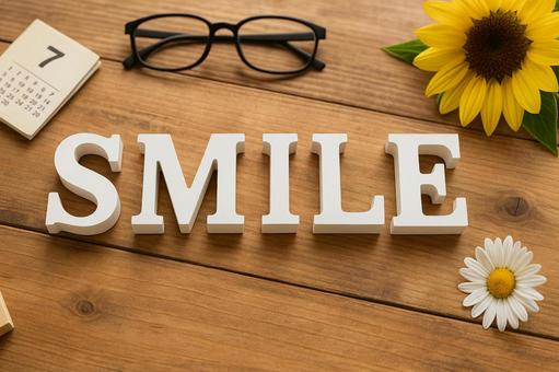 木のブロック文字_SMILE 木のブロック文字_SMILEの写真
