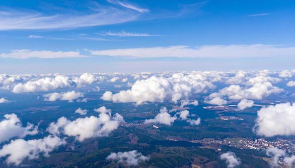 爽やかな青空と白い雲 爽やかな青空と白い雲の写真