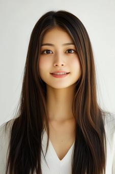 ヘアサロンモデル、美しい髪の女性の写真