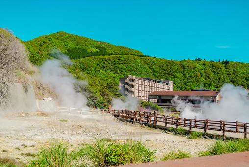 【長崎】雲仙地獄 湯けむり 【長崎】雲仙地獄 湯けむり 長崎,nagasaki,地獄の写真素材