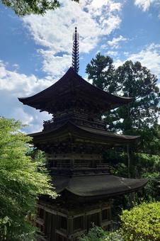 長野県-大法寺-国宝-三重塔 長野県-大法寺-国宝-三重塔 大法寺,寺,一乗山の写真素材