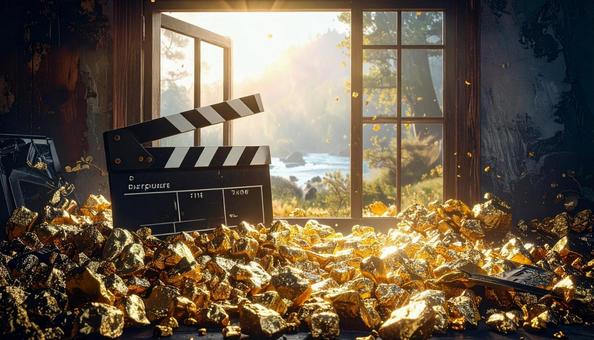 映画収入 カチンコとミニチュアの金塊 映画収入 カチンコとミニチュアの金塊の写真