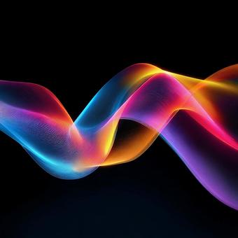 交差する光の波形 交差する光の波形の写真