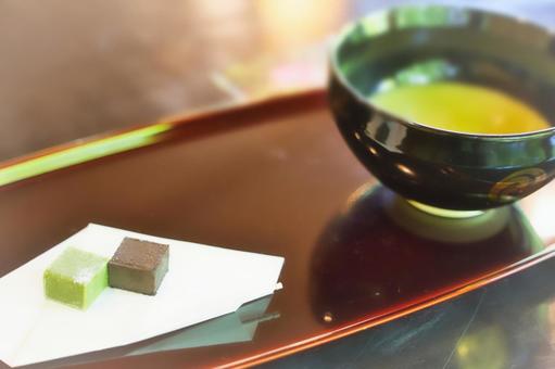 お茶菓子と抹茶 お茶菓子と抹茶 お茶菓子,抹茶,寒川神社の写真素材