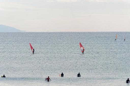 ウインドサーフィン ウインドサーフィン,湘南海岸,マリンスポーツの写真素材