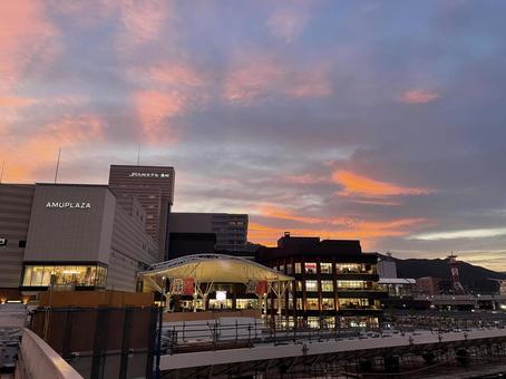 夕方の長崎駅 長崎駅,長崎市,長崎の風景の写真素材